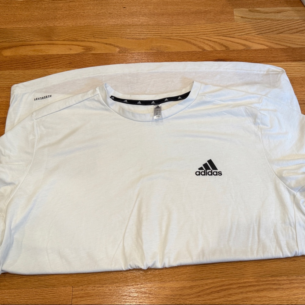 Adidas White Tee with Black Logo